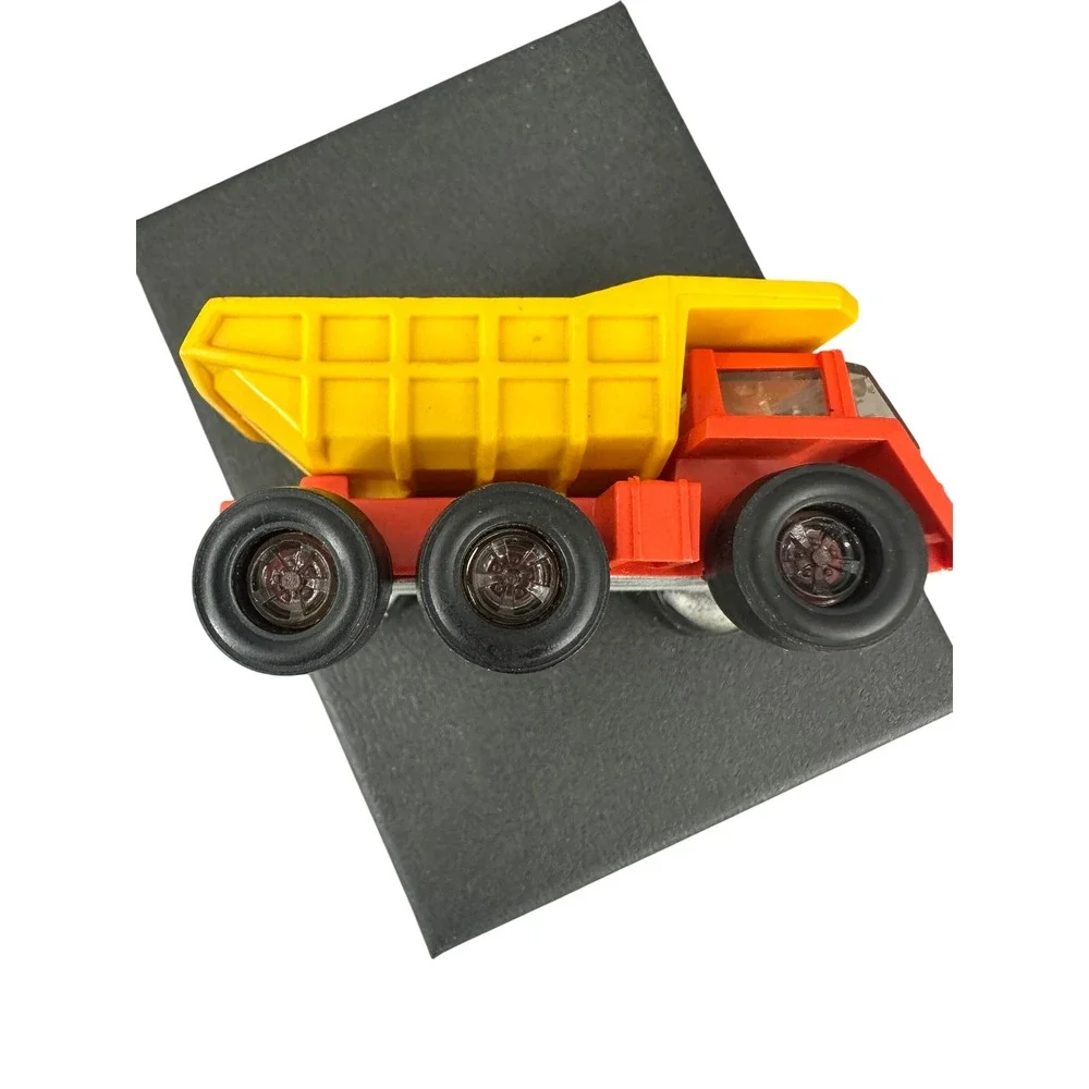 Vintage‎ Tonka Dump Truck Red Yellow Plastic Metal 6 Wheel Construction Toy